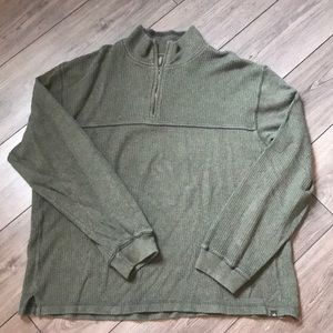 Men’s XXL VanHeusen dark green quarter zip sweater